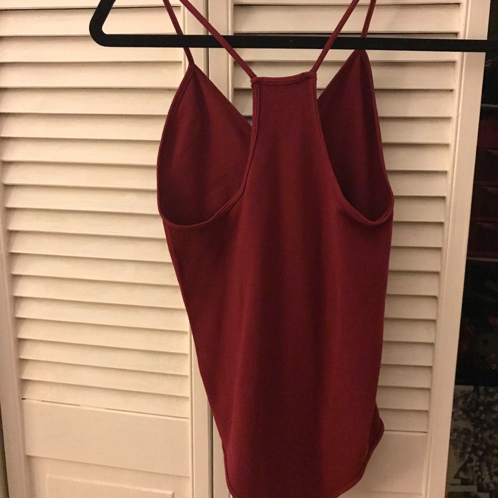 Maroon Ribbed Bodysuit - Picture 5 of 5